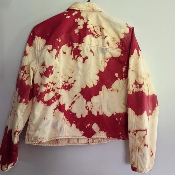 Bleach Dyed Red Jacket Cotton Size 12 First Issue - Picture 4 of 4